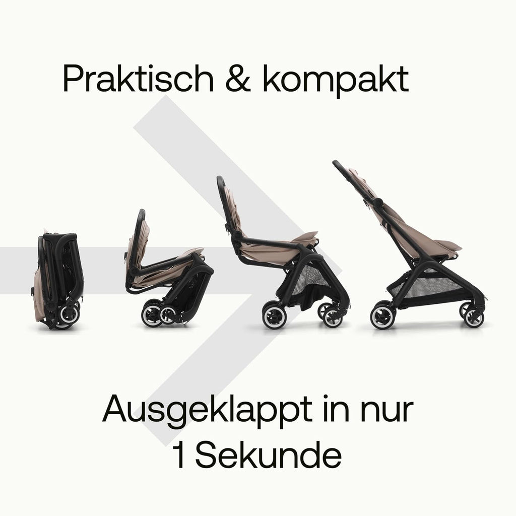 Bugaboo Butterfly ultrakompakter Reise-Kinderwagen, klein & leicht, einhändig faltbar und einfach zu lenken, ergonomischer City-Buggy für Babys ab 6 Monaten, mit viel Stauraum, Stormy Blue