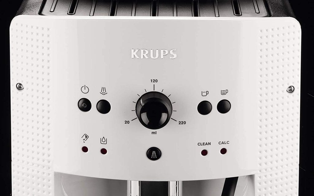 Krups Arabica Picto Kaffeevollautomat, Milchschaumdüse, 2-Tassen-Funktion, Drehregler, Einfache Reinigung, Kaffeemaschine, Schwarz, EA810870