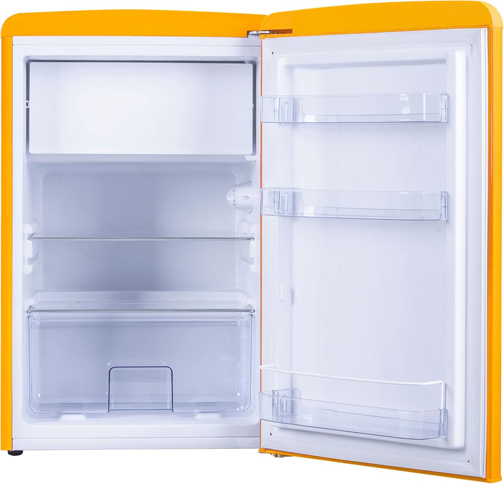 Amica KGC 15632 T Retro Kühl-/Gefrierkombination / Ice Blue (Türkis) / 144cm (H) x 55cm (B) x 62cm (T) / Retro-Design / Kühlschrank mit Gefrierfach