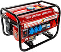Stromgenerator mit Benzin | Stromerzeuger mit Zubehör | Notstromaggregat leise | 5 Steckdosen 3x 230V / 1x 400V / 1x 12 V | 6,5 PS (Stromgenerator mit Zugstarter)