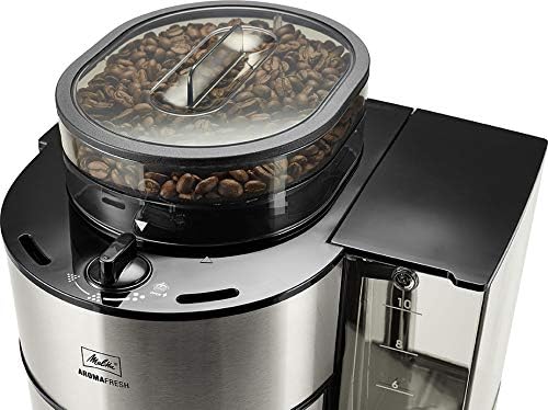 Melitta AromaFresh - Filterkaffeemaschine - mit Glaskanne - integriertes Mahlwerk - Timer Funktion - 10 Tassen - Pure Black