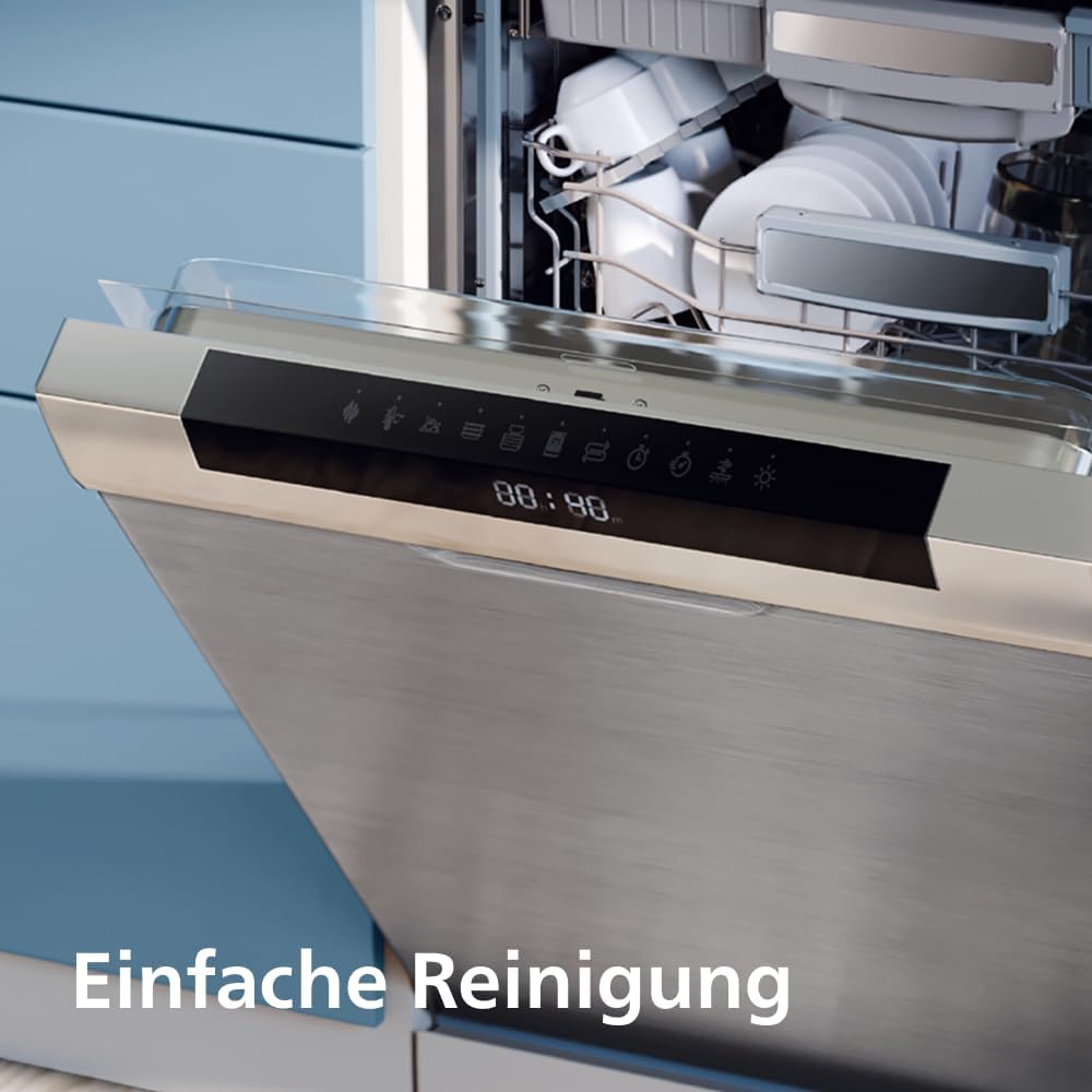 Philips Airfryer 4000 Series Stacked Dual Basket, Gestapelte Heißluftfritteuse mit 2 Körben, 10L, RapidAir Technologie, 45% weniger Platzbedarf, PFAS-freie Keramikbeschichtung, Sichtfenster (NA462/70)