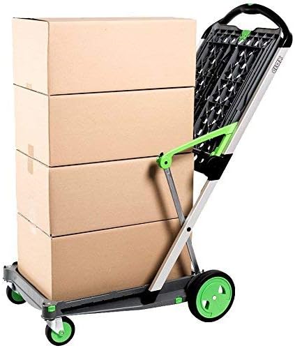 Vielseitig einsetzbare, funktionale, zusammenklappbare Karren | Mobiler Klappwagen | Einkaufswagen mit Aufbewahrungskiste (schwarz)