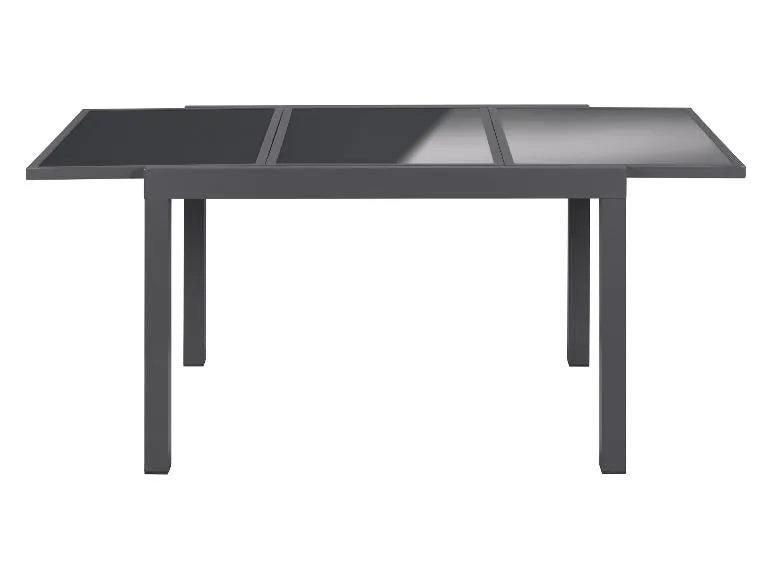 Alu-Set »Houston«, 9-teilig - Ausziehtisch & 8 Hochlehner, grau
