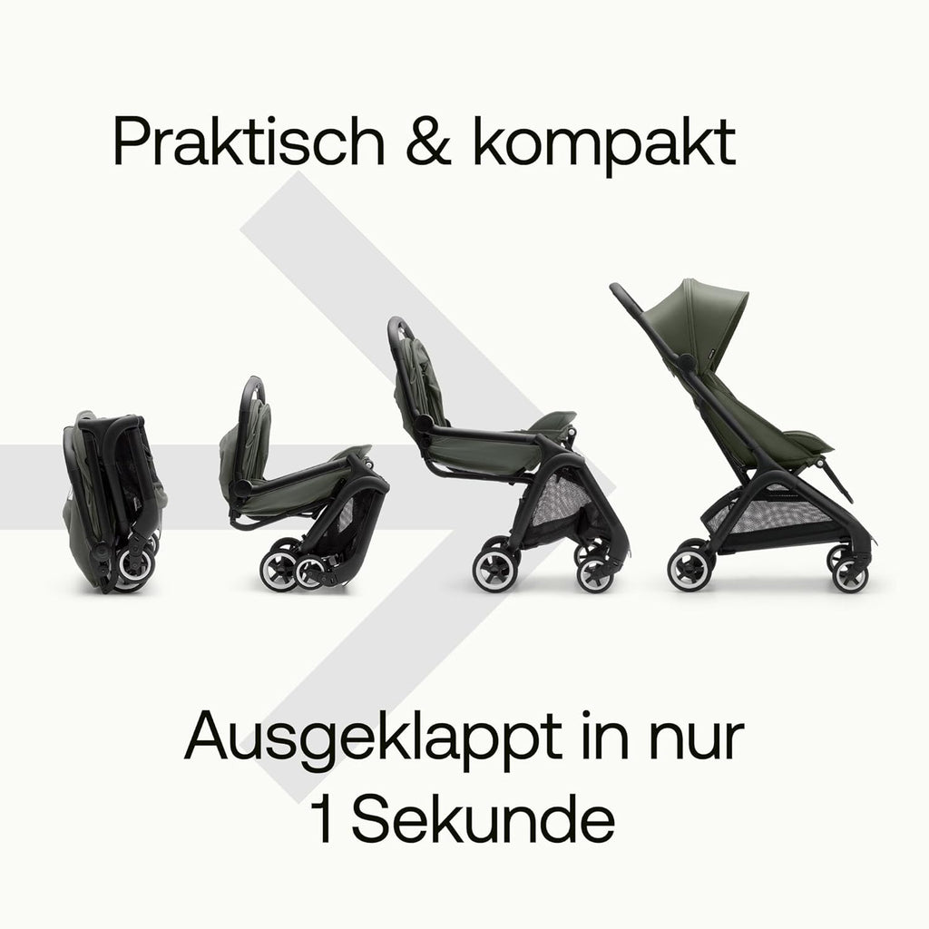 Bugaboo Butterfly ultrakompakter Reise-Kinderwagen, klein & leicht, einhändig faltbar und einfach zu lenken, ergonomischer City-Buggy für Babys ab 6 Monaten, mit viel Stauraum, Stormy Blue