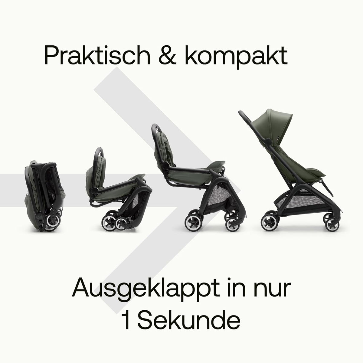 Bugaboo Butterfly ultrakompakter Reise-Kinderwagen, klein & leicht, einhändig faltbar und einfach zu lenken, ergonomischer City-Buggy für Babys ab 6 Monaten, mit viel Stauraum, Stormy Blue