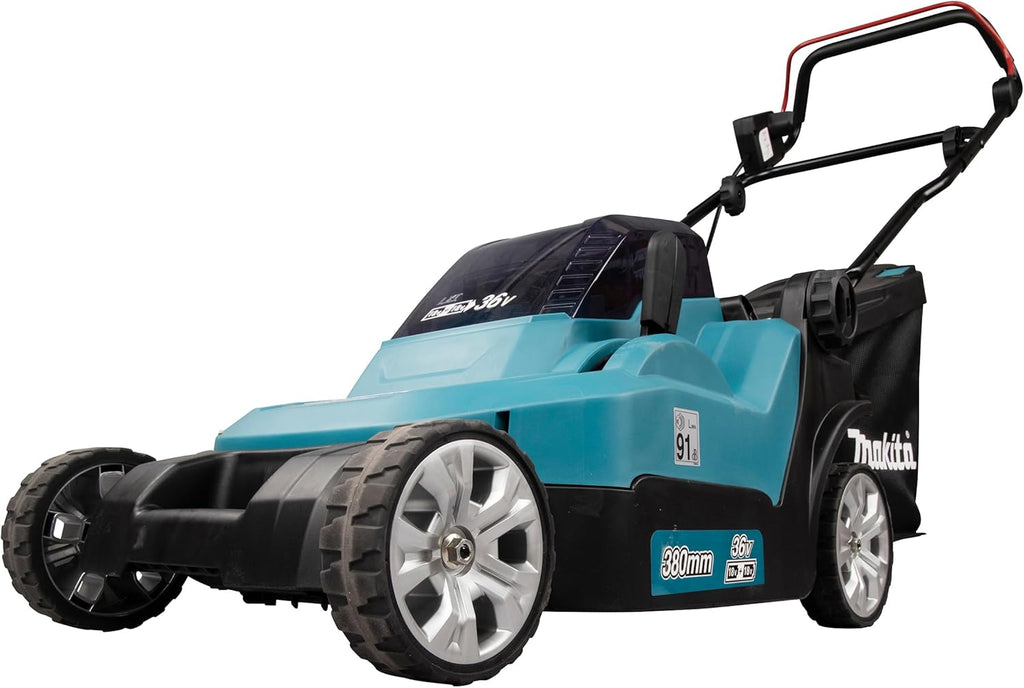 Makita DLM382PM2 Akku-Rasenmäher 2x18 V / 4,0 Ah, 2 Akkus + Doppelladegerät