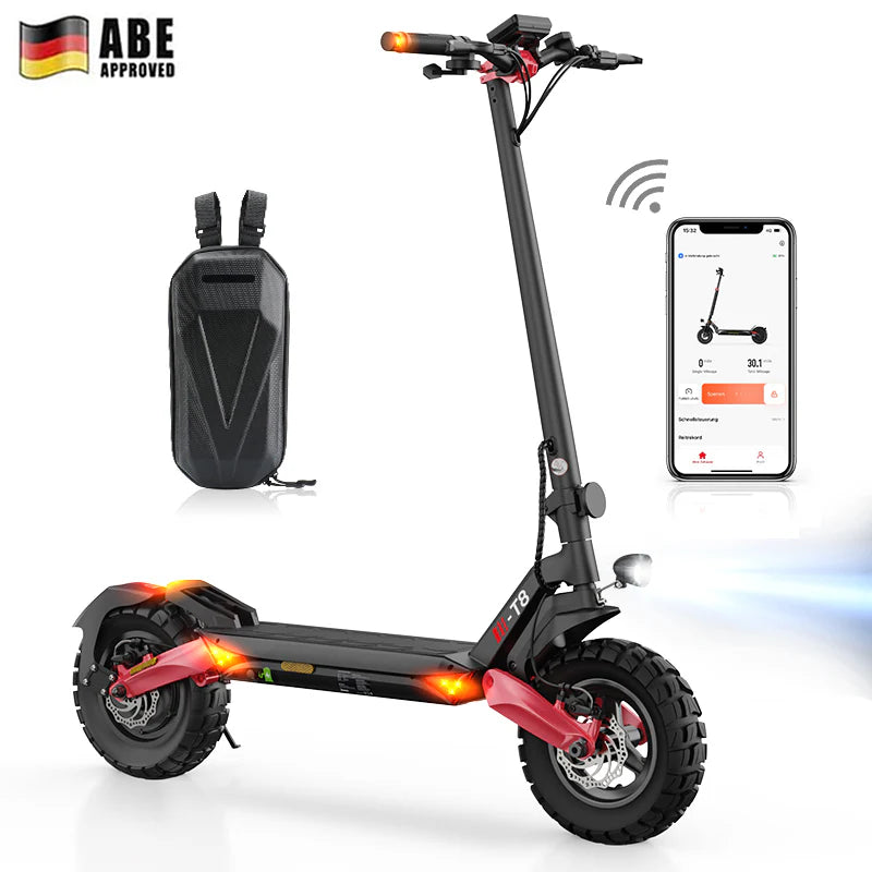 T8 Offroad-E-Scooter Mit Straßenzulassung 1200W Motor 100KM Reichweite (ABE,eKFV)
