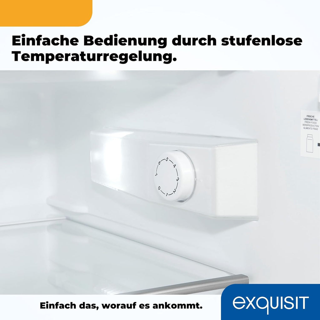 Exquisit Kühlschrank mit Gefrierfach, 120 Liter, 4-Sterne-Gefrierfach, Kühlschrank freistehend, KS516-4-H-010D weiss