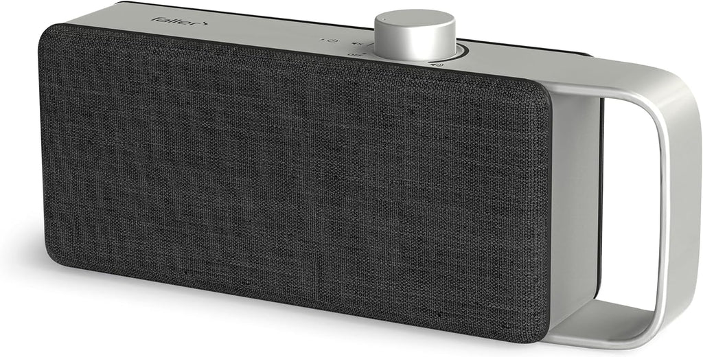 faller Oskar TV Lautsprecher/Soundbar mit Clear Voice (tragbar, kabellos, einfache Bedienung, Aluminiumgehäuse)