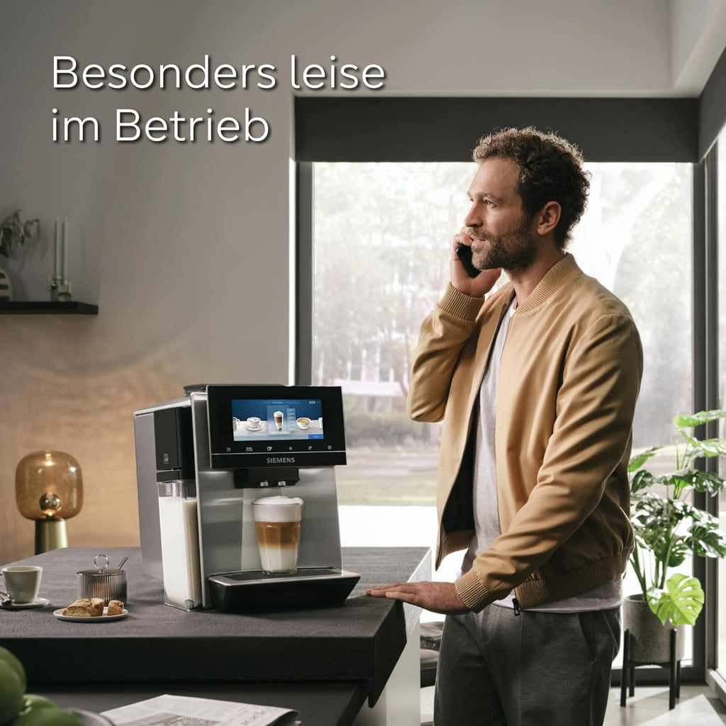 Siemens Kaffeevollautomat EQ900 TQ903D03, App-Steuerung, intuitives Full-Touch-Display, Barista-Modus, AromaBoost, Geräuschreduzierung, Premiummahlwerk, automatische Dampfreinigung, 1500 W, edelstahl