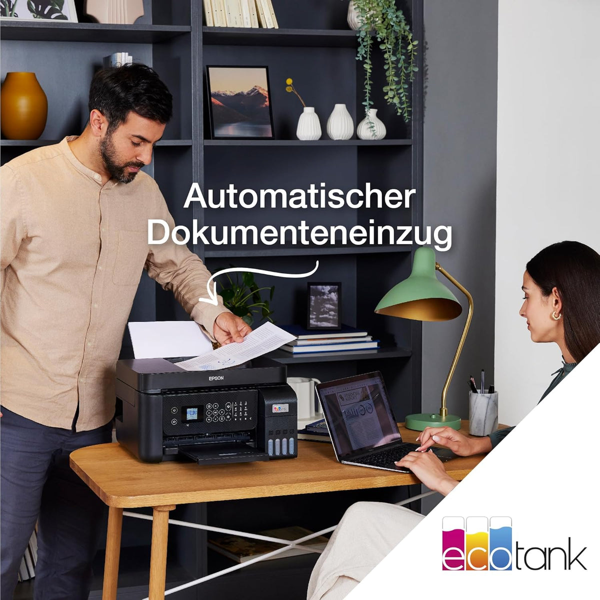 Epson EcoTank ET-4800 A4-Multifunktions-Wi-Fi-Tintentankdrucker, mit einem im Lieferumfang enthaltenen Vorrat an Tinten bis zu 3 Jahren