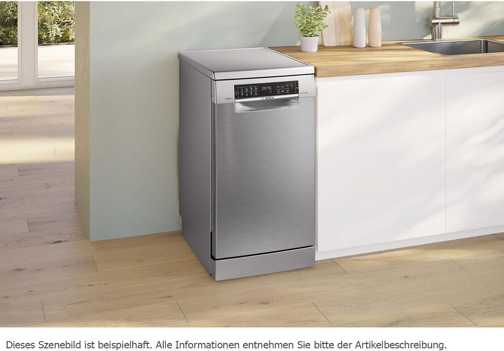 Bosch SPV2IKX10E Serie 2 Smarter Geschirrspüler vollintegriert, 45 cm breit, Besteckkorb, Extra Trocknen auf Knopfdruck, InfoLight roter Lichtpunkt am Boden, AquaStop Schutz gegen Wasserschäden, Weiß