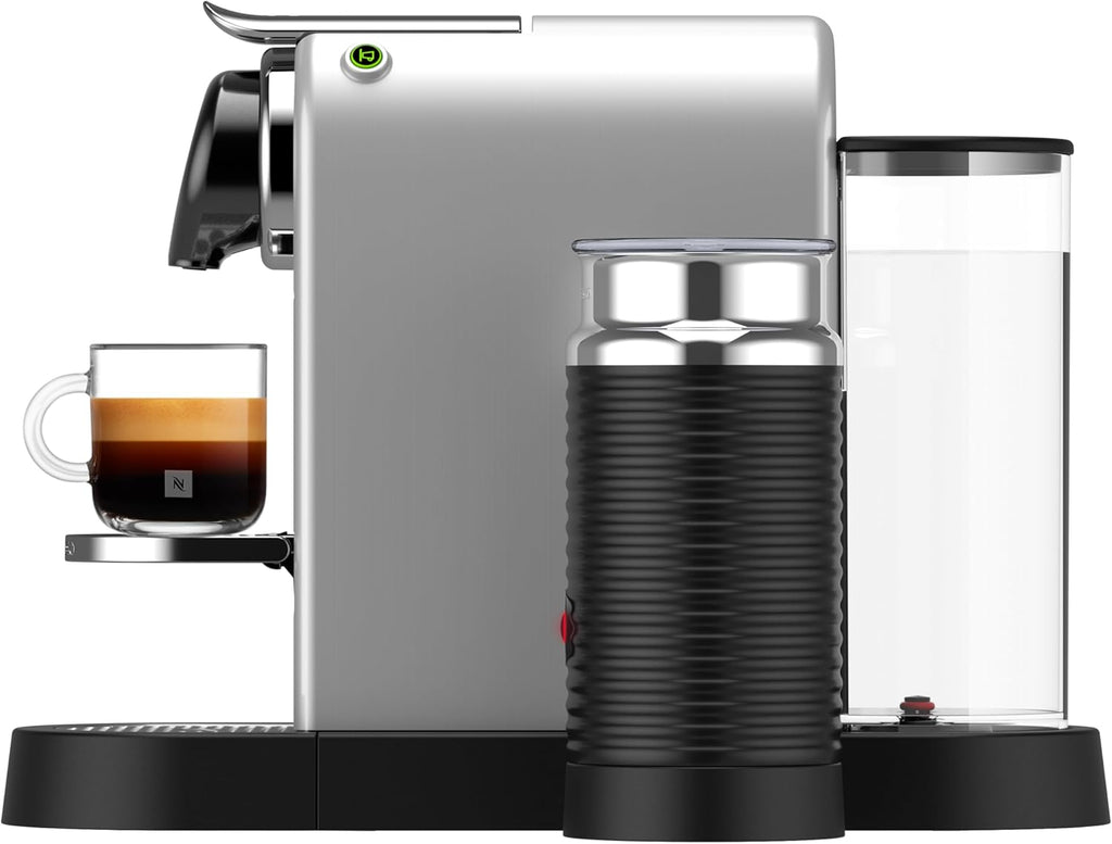 Nespresso Krups XN761B Citiz&Milk Kaffeekapselmaschine | automatischen Standby-Modus | 1260W | Wassertankkapazität: 1L | Pumpendruck: 19 Bar | silber