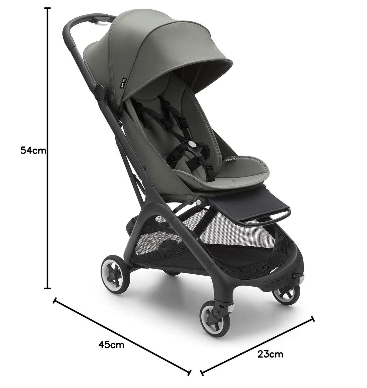 Bugaboo Butterfly ultrakompakter Reise-Kinderwagen, klein & leicht, einhändig faltbar und einfach zu lenken, ergonomischer City-Buggy für Babys ab 6 Monaten, mit viel Stauraum, Stormy Blue