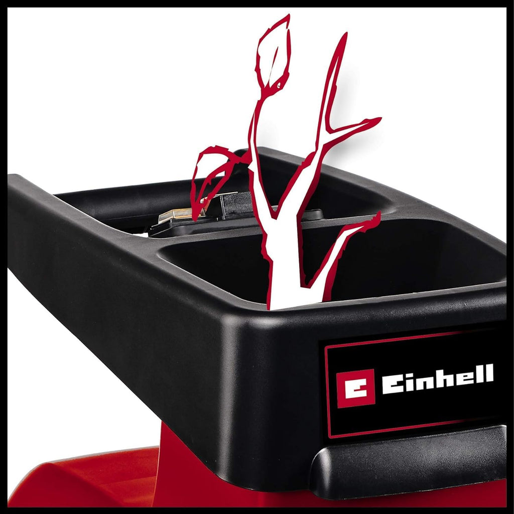 Einhell Elektro-Leisehäcksler GC-RS 60 CB (2800 W, max. 45 mm Aststärke, Schneidwalze, große Trichteröffnung, Drehrichtungsumschalter, transparente 60 L Fangbox, integrierter Sicherheitsschalter)