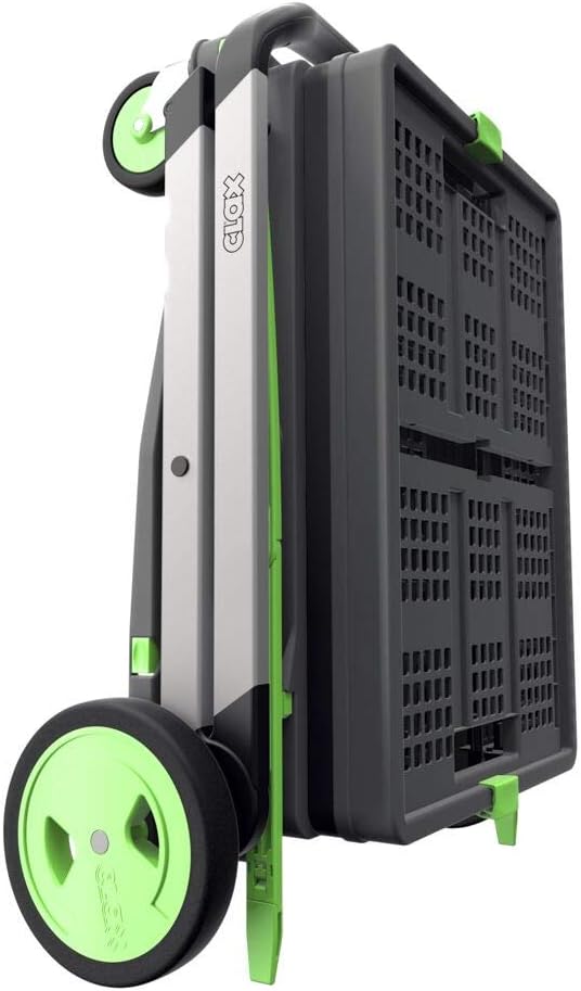 Vielseitig einsetzbare, funktionale, zusammenklappbare Karren | Mobiler Klappwagen | Einkaufswagen mit Aufbewahrungskiste (schwarz)
