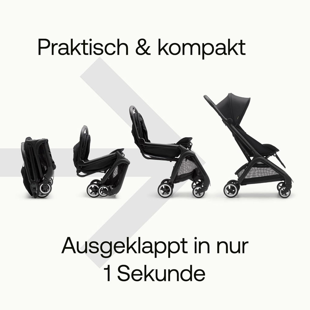 Bugaboo Butterfly ultrakompakter Reise-Kinderwagen, klein & leicht, einhändig faltbar und einfach zu lenken, ergonomischer City-Buggy für Babys ab 6 Monaten, mit viel Stauraum, Stormy Blue