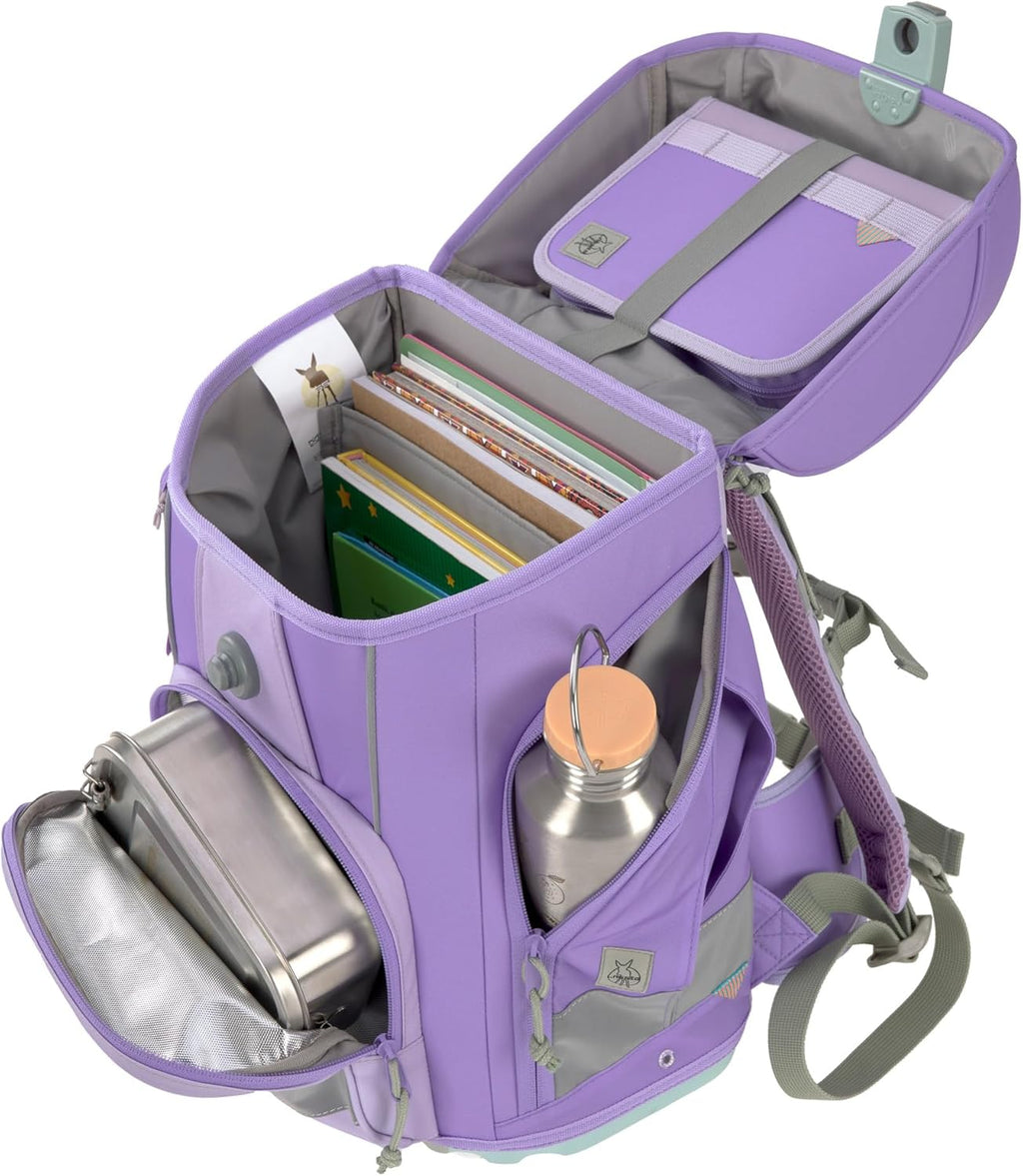 LÄSSIG 7-teiliges Schulranzen Set Kinder/School Set Boxy Unique Schwarz