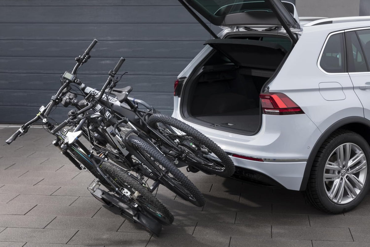 Fischer Kupplungs-Fahrradträger ProlineEvo 2, für 2 Fahrräder bis 60kg Nutzlast, E-Bike geeignet, vormontiert, abschließbar, faltbar