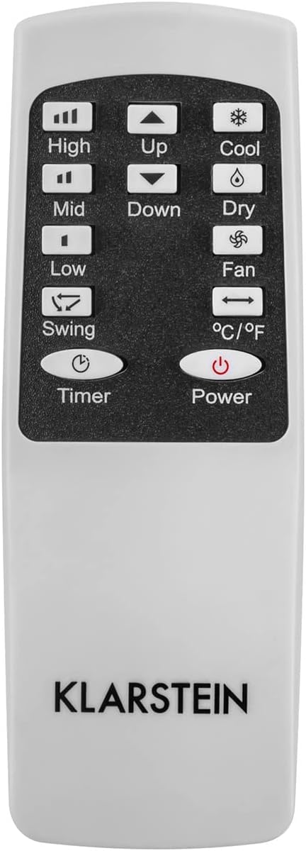 Klarstein Mobile Klimaanlage mit Abluftschlauch, 4-in-1 Klimagerät mit Ventilator, Luftentfeuchter & Nachtmodus, Kleine & Portable Klimaanlage für Wohnung & Büro, Niedriger Verbrauch, 9000 BTU