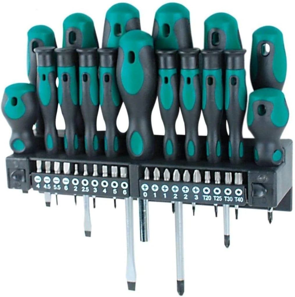 Mannesmann M98430 - Maletín con llaves de vaso y otras herramientas (215 piezas, tamaño: 12x36x51 cm), Color Verde Mannesmann
