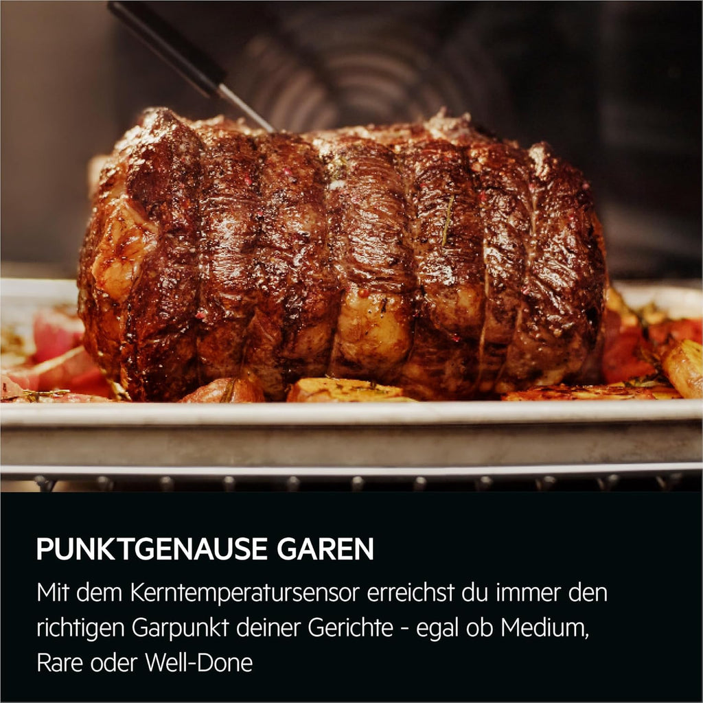 AEG Einbaubackofen – Serie 5 Ringheißluft: Gleichmäßige Garergebnisse auf 3 Ebenen – Pyrolyse Selbstreinigung – 25 Automatikprogramme – LED-Touchdisplay – Schnellaufheizung – Schwarz – BPE53516AB